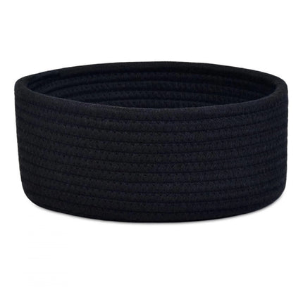 Cotton 8x3 Inch Round 1 Pcs Bedside Organizer (Black)