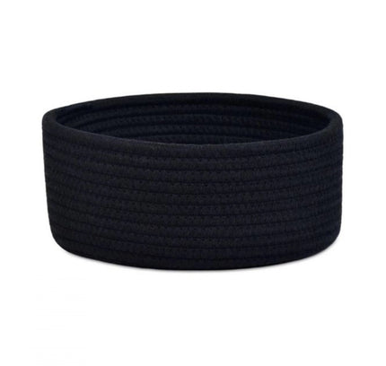 Cotton 8x3 Inch Round 1 Pcs Bedside Organizer (Black)