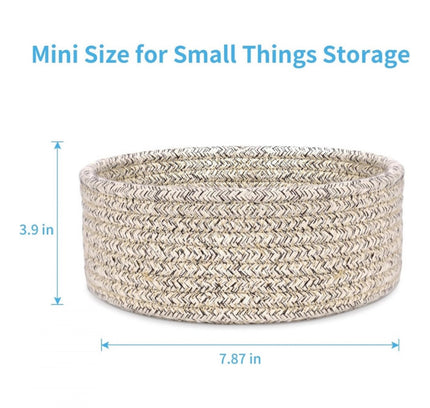 Cotton 8x3 Inch Kidi Round 1 Pcs Bedside Organizer (Brown)