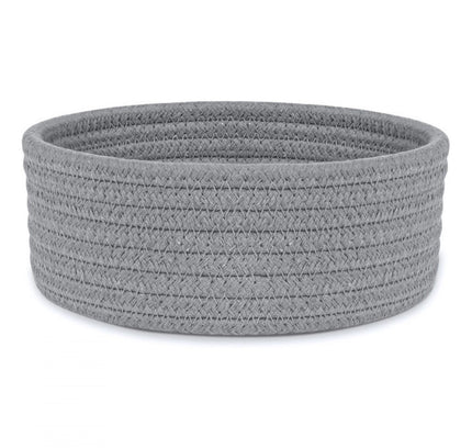 Cotton 8x3 Inch Round 1 Pcs Bedside Organizer (Gray)