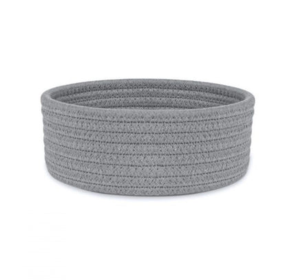 Cotton 8x3 Inch Round 1 Pcs Bedside Organizer (Gray)