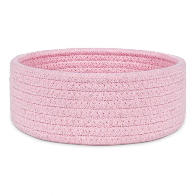 Cotton 8x3 Inch Round 1 Pcs Bedside Organizer (Pink)