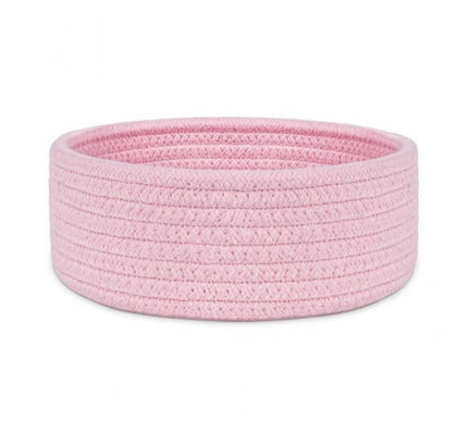 Cotton 8x3 Inch Round 1 Pcs Bedside Organizer (Pink)