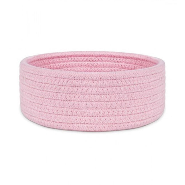 Cotton 8x3 Inch Round 1 Pcs Bedside Organizer (Pink)