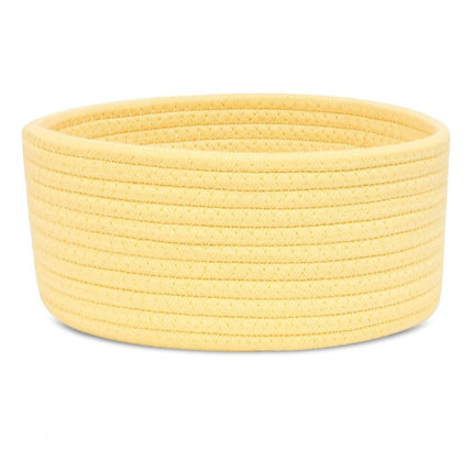 Cotton 8x3 Inch Round 1 Pcs Bedside Organizer (Yellow)
