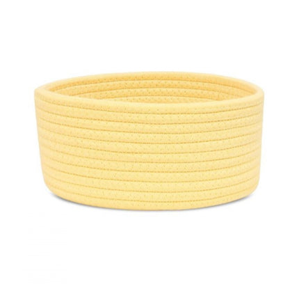 Cotton 8x3 Inch Round 1 Pcs Bedside Organizer (Yellow)