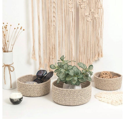 Cotton 8x3 Inch Kidi Round 3 Set Bedside Organizer (Kidi)