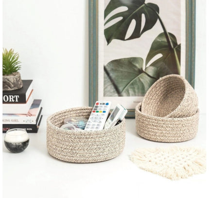 Cotton 8x3 Inch Kidi Round 3 Set Bedside Organizer (Kidi)