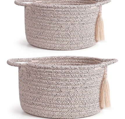 Cotton 8x4 Inch Round 2 Set Kidi With Jhalar Bedside Organizer (Kidi)