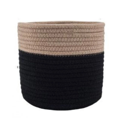 Cotton Flower Pot (Beige Black)