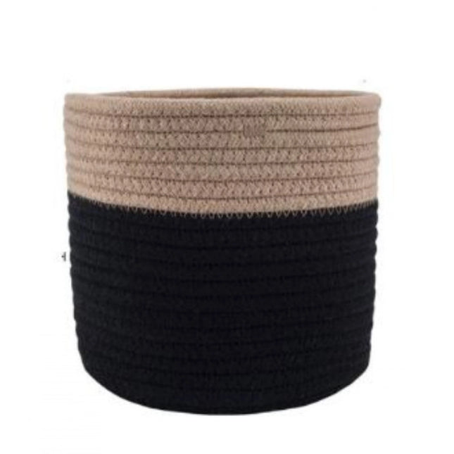 Cotton Flower Pot (Beige Black)