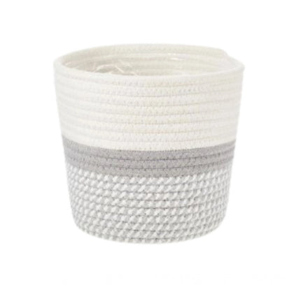 Cotton Flower Pot (Gray White)