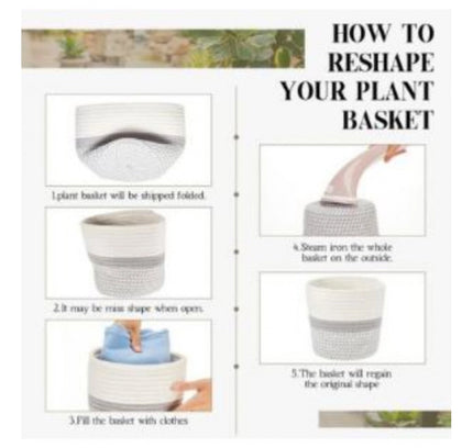 Cotton Flower Pot (Gray White)