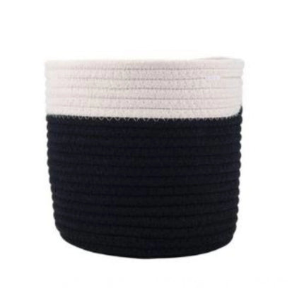 Cotton Flower Pot (White Black)