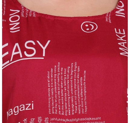 Women's Casual Crepe Sleeveless Slit Dress (Maroon)