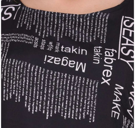 Women's Casual Crepe Sleeveless Slit Dress (Black)