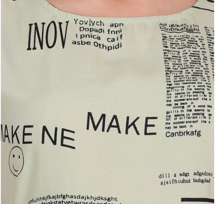 Women's Casual Crepe Sleeveless Slit Dress (Light Green)