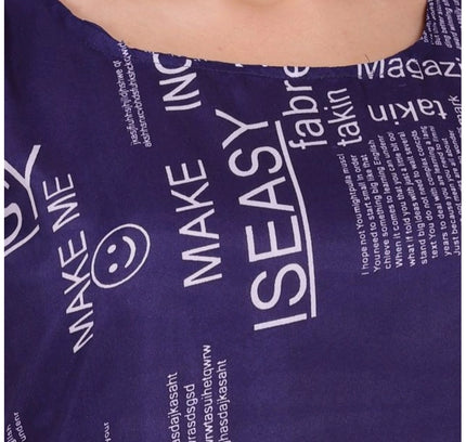 Women's Casual Crepe Sleeveless Slit Dress (Navy Blue)