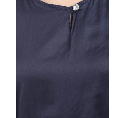 Women's Casual Crepe Sleeveless Jump Suit (Navy Blue)