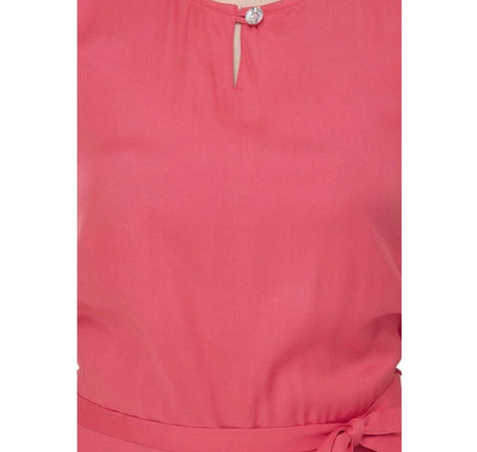 Women's Casual Crepe Sleeveless Jump Suit (Pink)