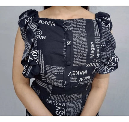 Women's Casual Crepe Sleeveless Dress (Black)