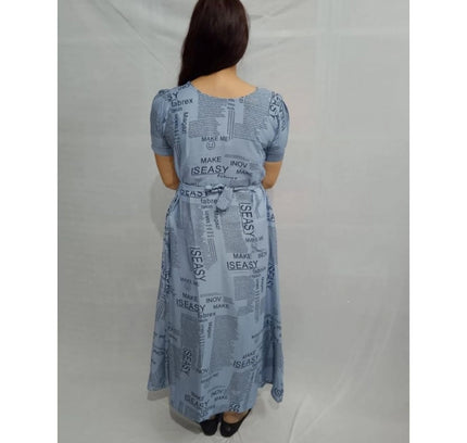 Women's Casual Crepe Half Sleeves Dress (Grey)