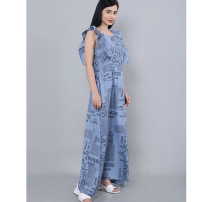 Women's Casual Crepe Sleeveless Dress (Grey)