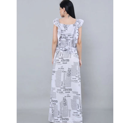 Women's Casual Crepe Sleeveless Dress (White)