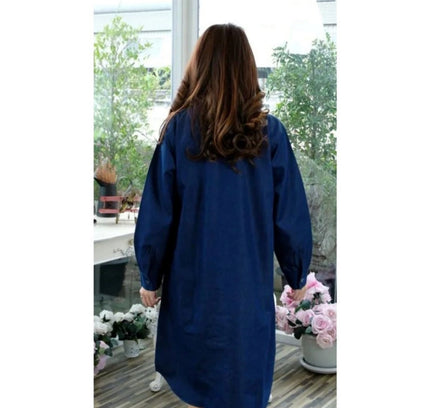 Women's Casual Denim Full sleeve Dress (Blue)
